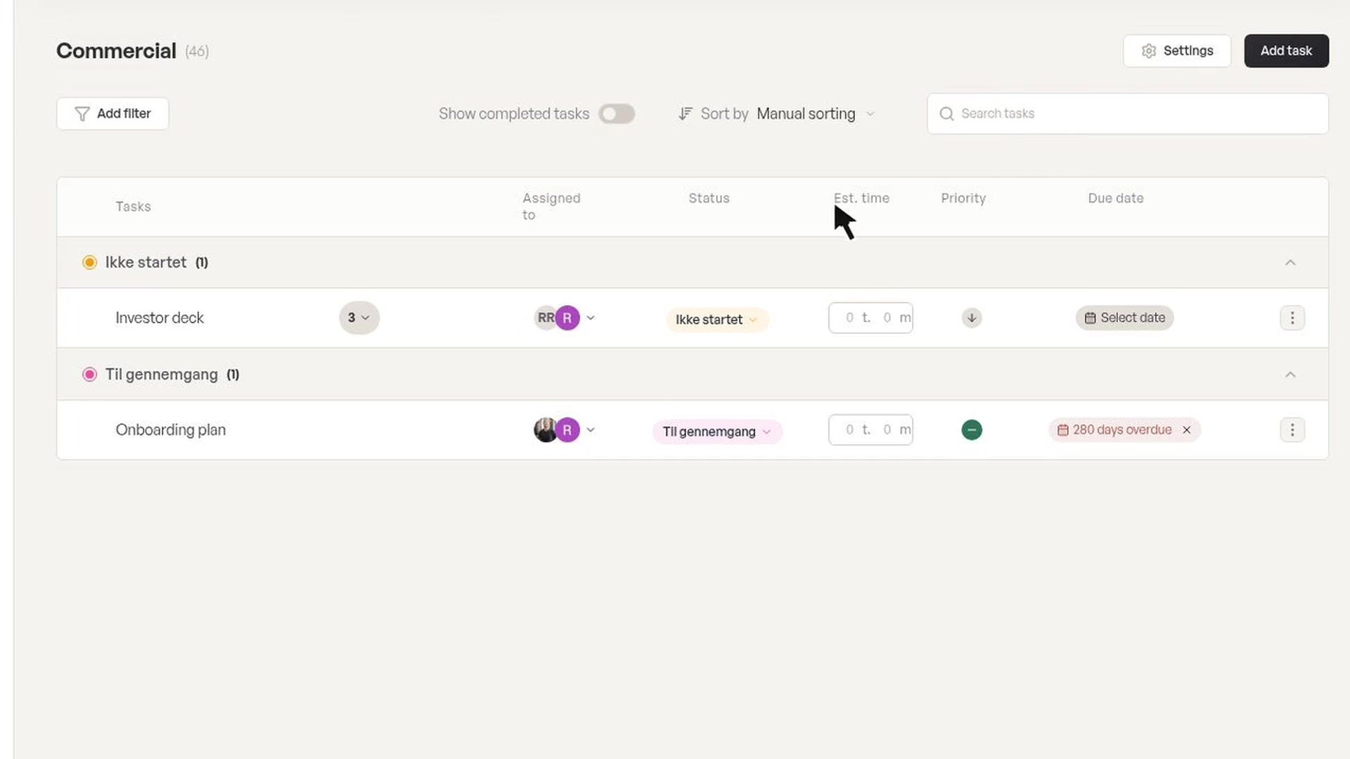Product recording from Foundbase: Project management with tasks, owners and AI